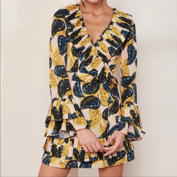 C/MEO Collective Island Time Temptation Blush Paisley Collection Wrap Dress - Picture 1 of 9